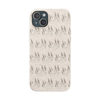 Biodegradable Phone Case — Eco-Friendly Forest Sketch Pattern