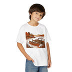 Youth T-Shirt — Autumn Lakeside Dock & Canoe Kids Tee