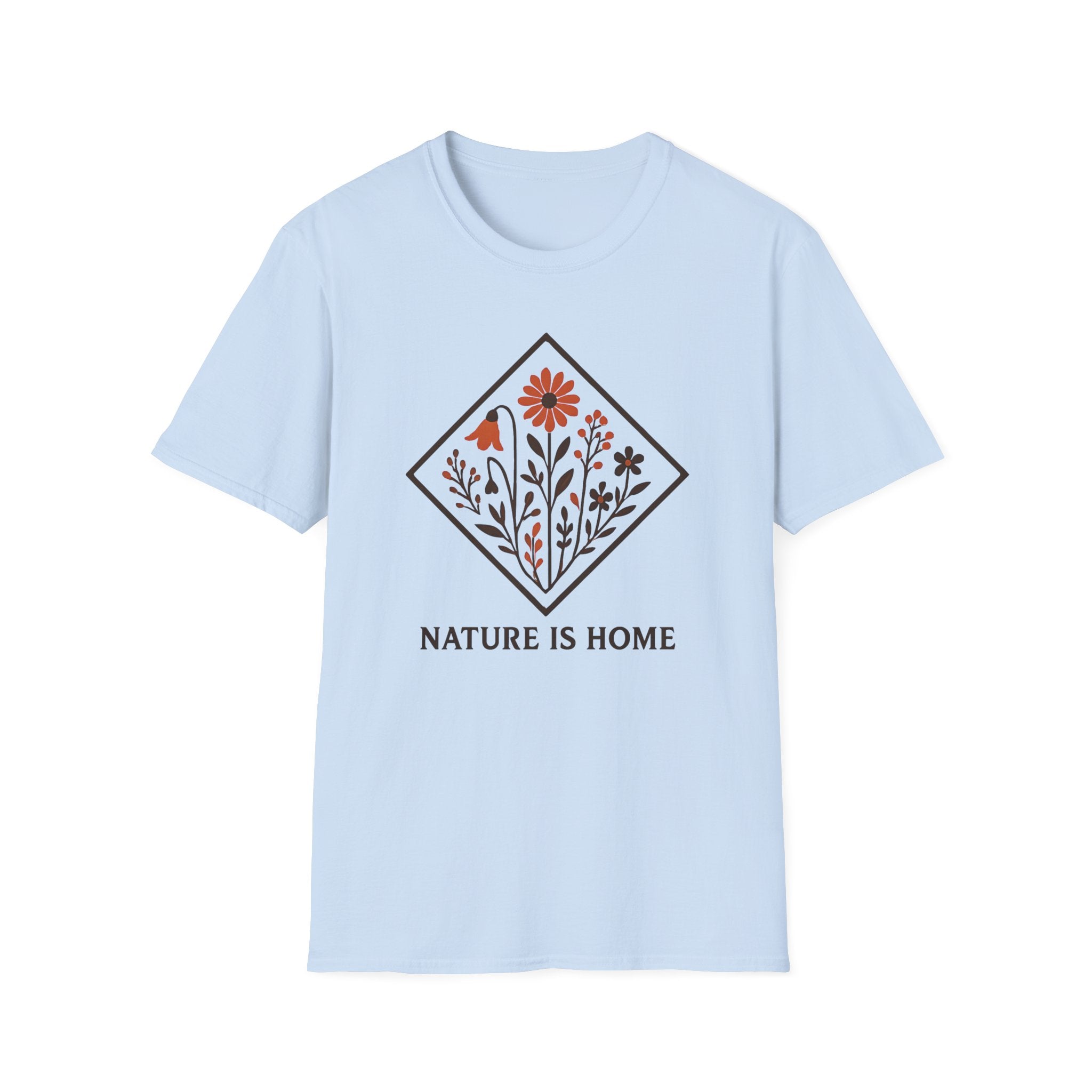 Floral Motif "Nature Is Home" T-Shirt