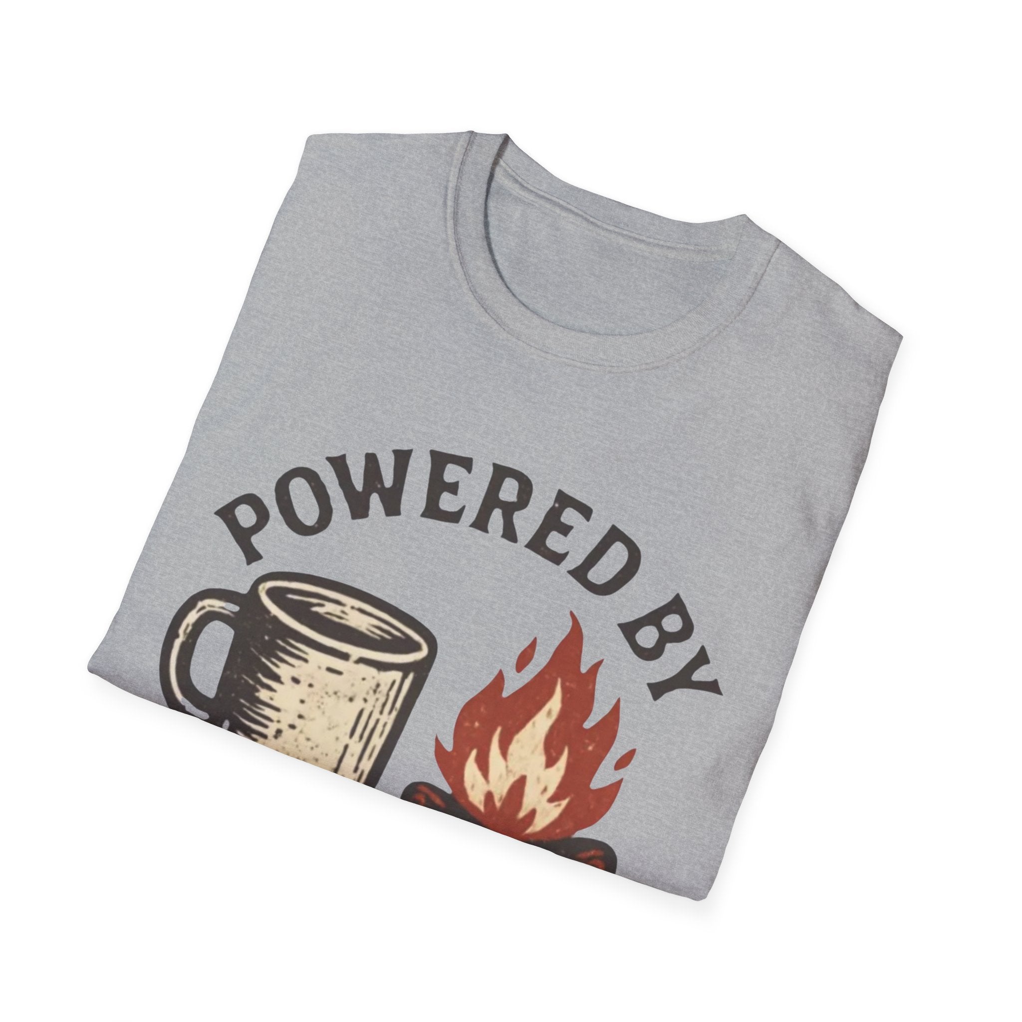 Powered By Coffee And Campfires Vintage Camping T-Shirt