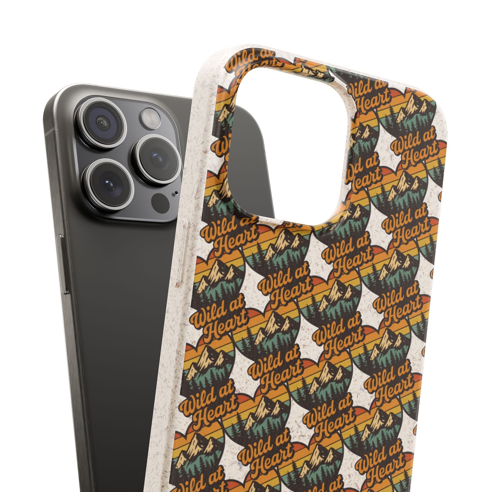 Eco-Friendly Phone Case — Vintage Camper Pattern Biodegradable iPhone Cover