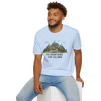 Campground Scenic T-Shirt — Minimalist Tent & Campfire Graphic