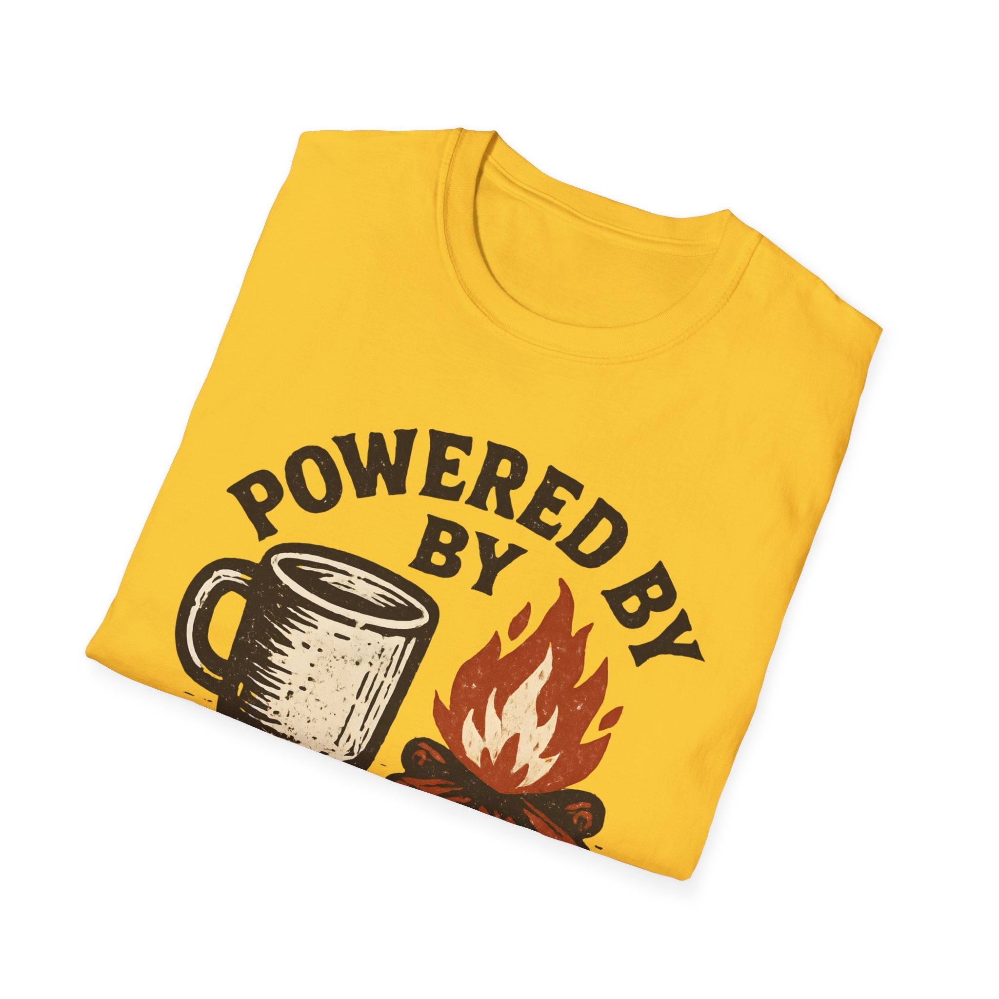 Powered By Coffee And Campfires Vintage Camping T-Shirt