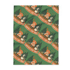 Campfire Cozy Fleece Blanket – 'Campfires & Good Times' Retro Outdoor Throw