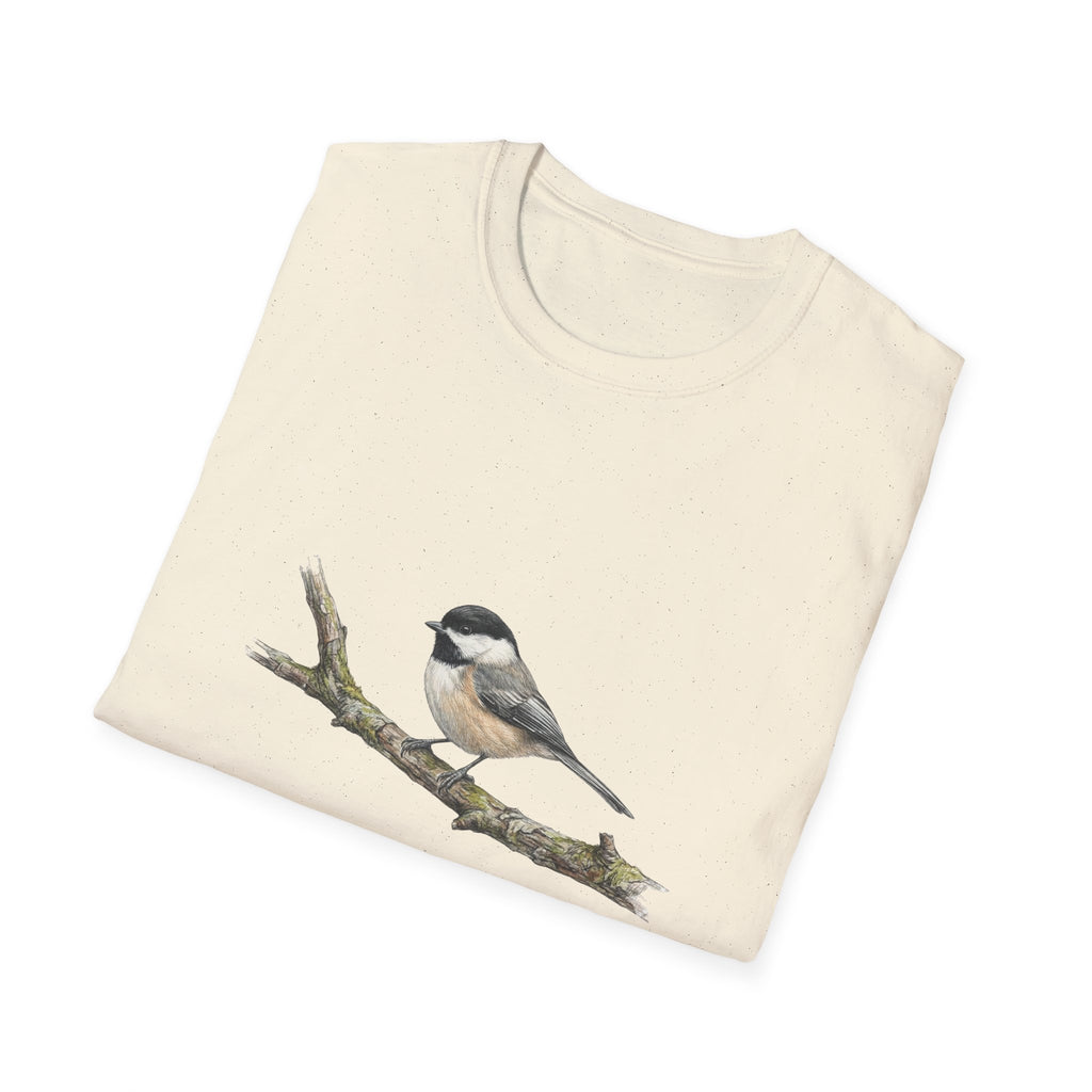 Chickadee Bird Tee — Watercolor Songbird T‑Shirt