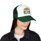 Lake Is My Happy Place Trucker Hat — Vintage Sunset Fishing Foam Cap