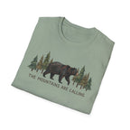 "The Mountains Are Calling" Bear and Pines T-Shirt — Outdoor Graphic Tee