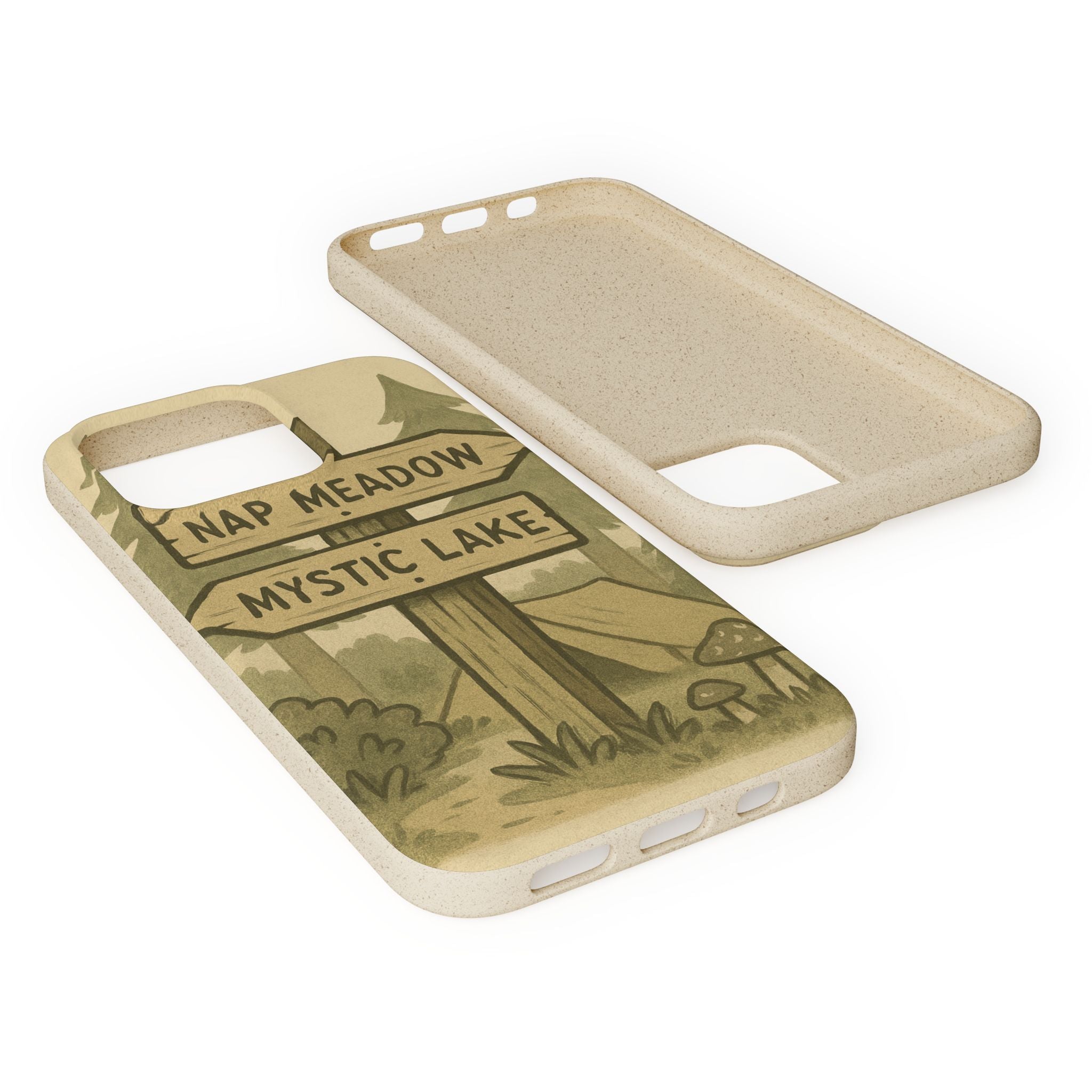 Biodegradable Phone Case — 'Nap Meadow' Mystic Lake Camping Design