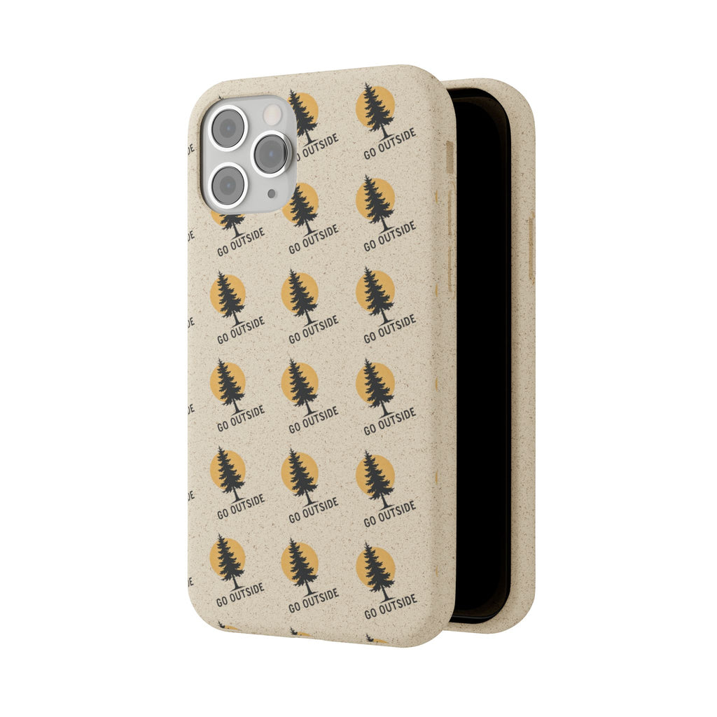 Biodegradable Phone Case — 'Go Outside' Recycled Eco-Friendly iPhone Cover