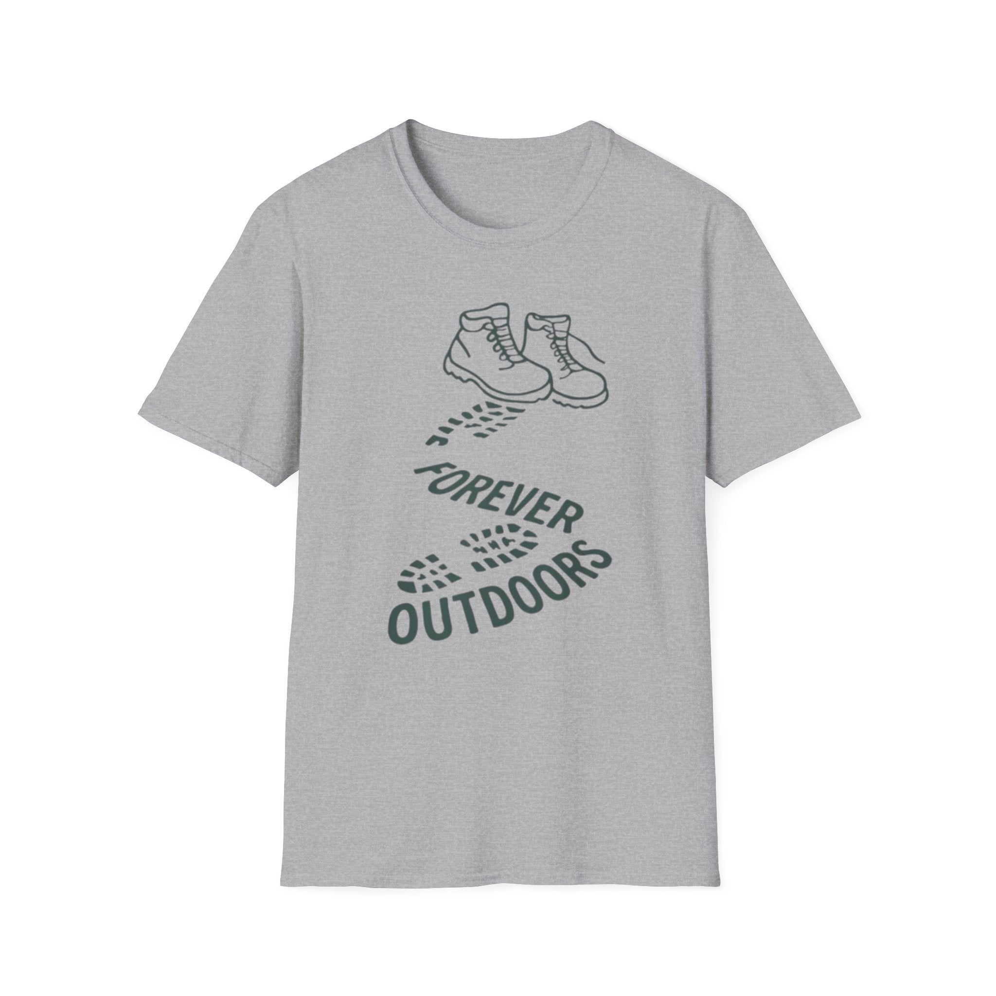 Boots with Footprints "Forever Outdoors" T-Shirt