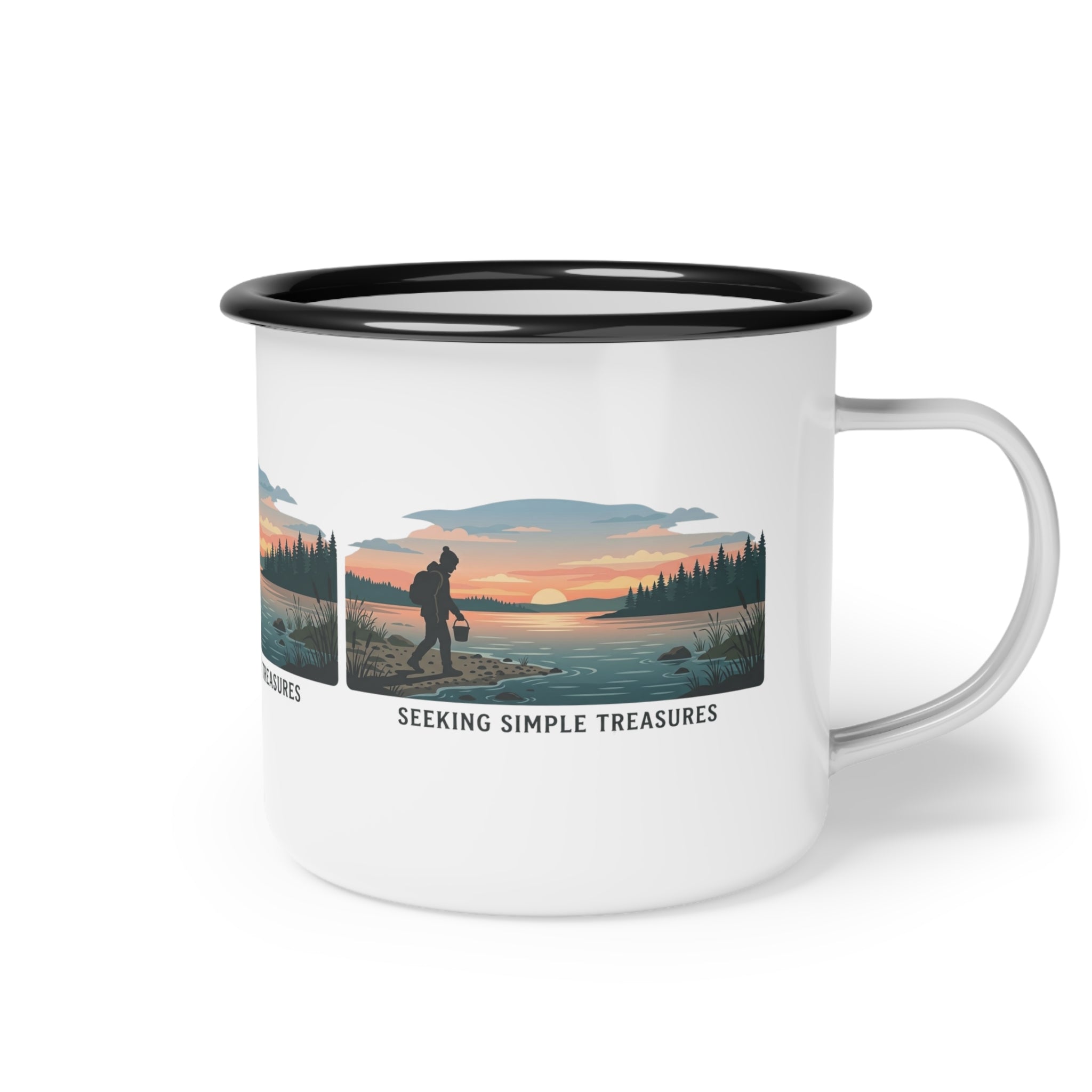 'Seeking Simple Treasures' Beachcomber Enamel Camp Cup