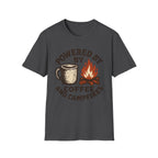 Powered By Coffee And Campfires Vintage Camping T-Shirt