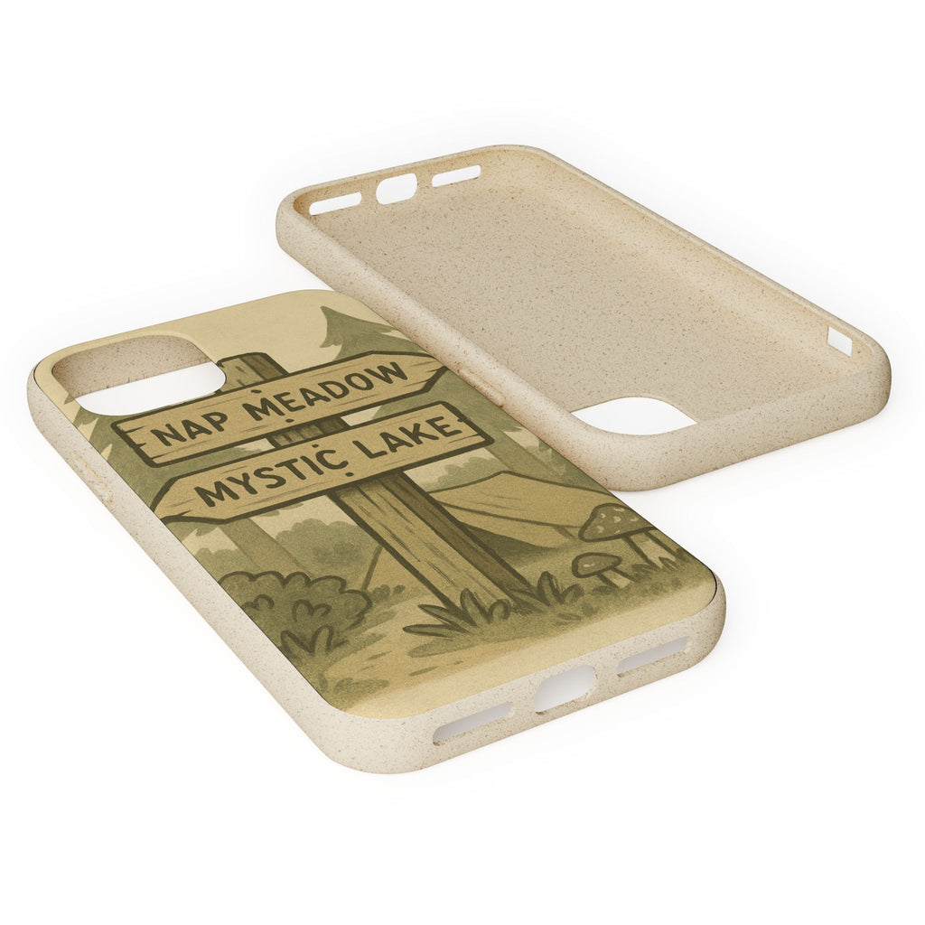 Biodegradable Phone Case — 'Nap Meadow' Mystic Lake Camping Design