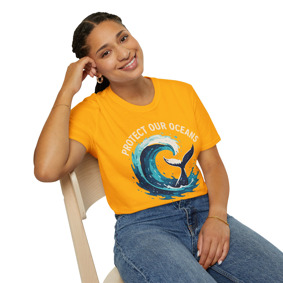 "Protect Our Oceans" Wave Whale Conservation T-Shirt