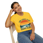 "The Lake Is My Happy Place" Canoe On The Lake At Sunset T-Shirt