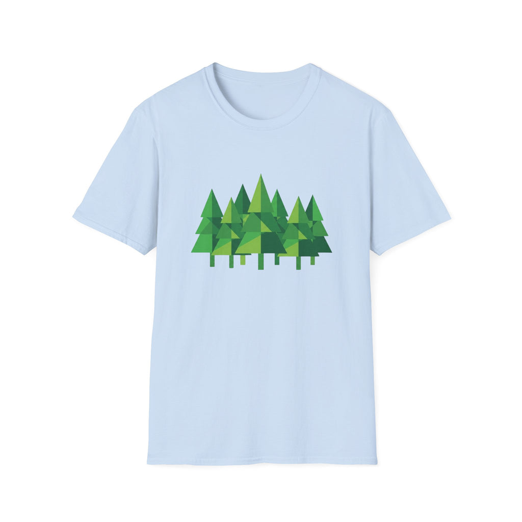 Forest Graphic T-Shirt — Minimal Green Pine Trees Tee