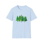 Forest Graphic T-Shirt — Minimal Green Pine Trees Tee