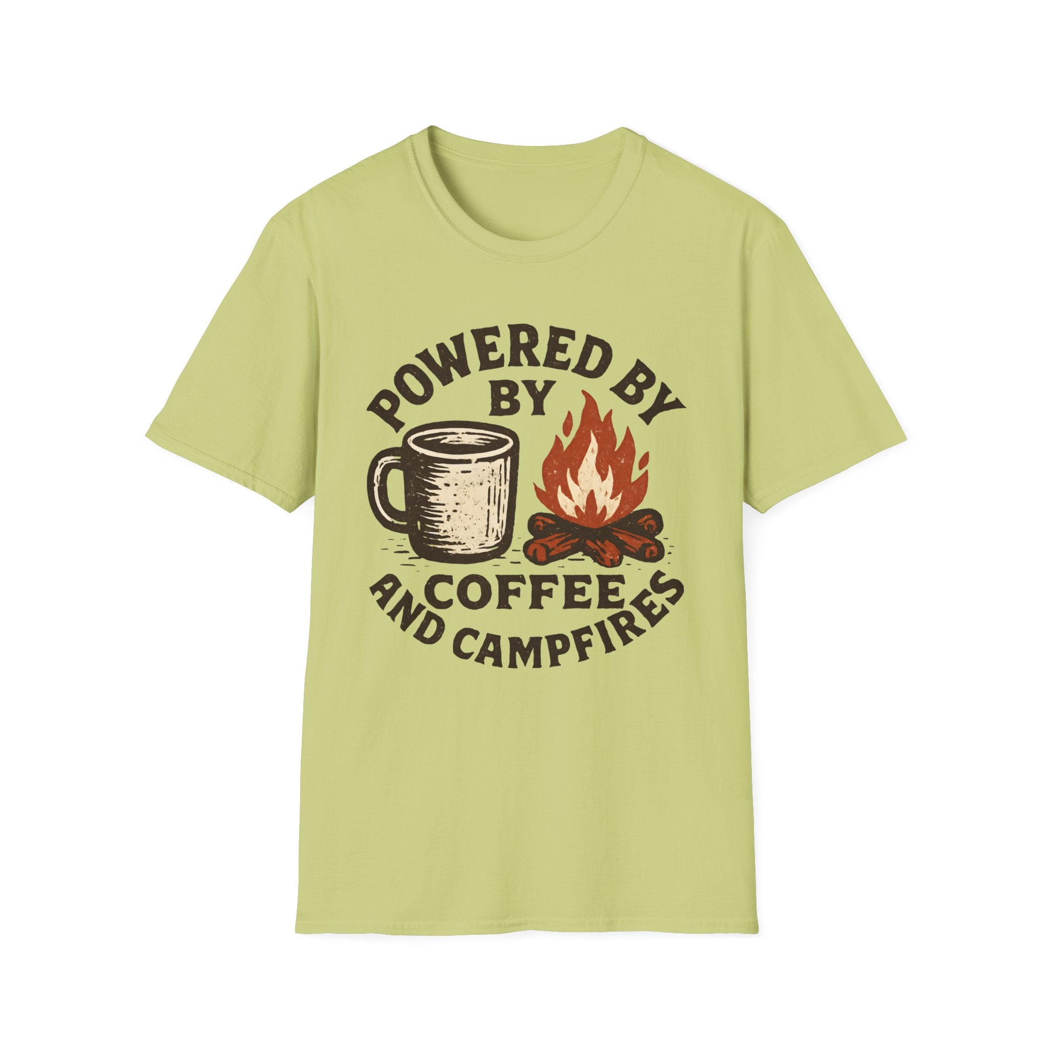 Powered By Coffee And Campfires Vintage Camping T-Shirt