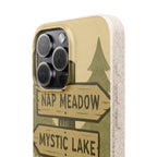 Biodegradable Phone Case — 'Nap Meadow' Mystic Lake Camping Design