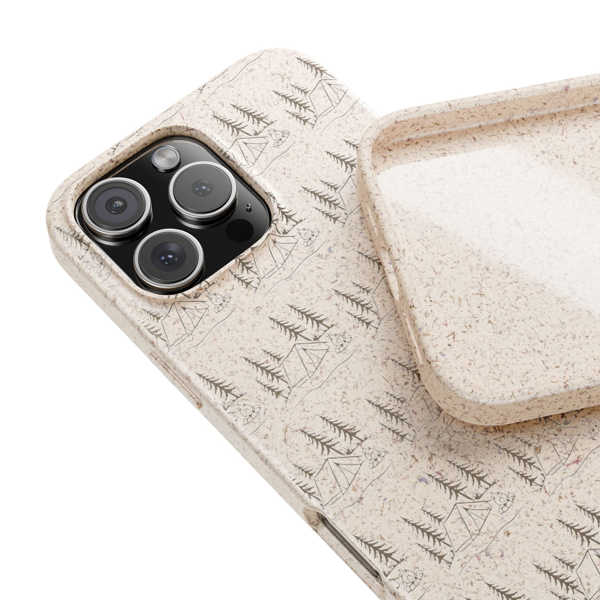 Biodegradable Phone Case — Eco-Friendly Forest Sketch Pattern