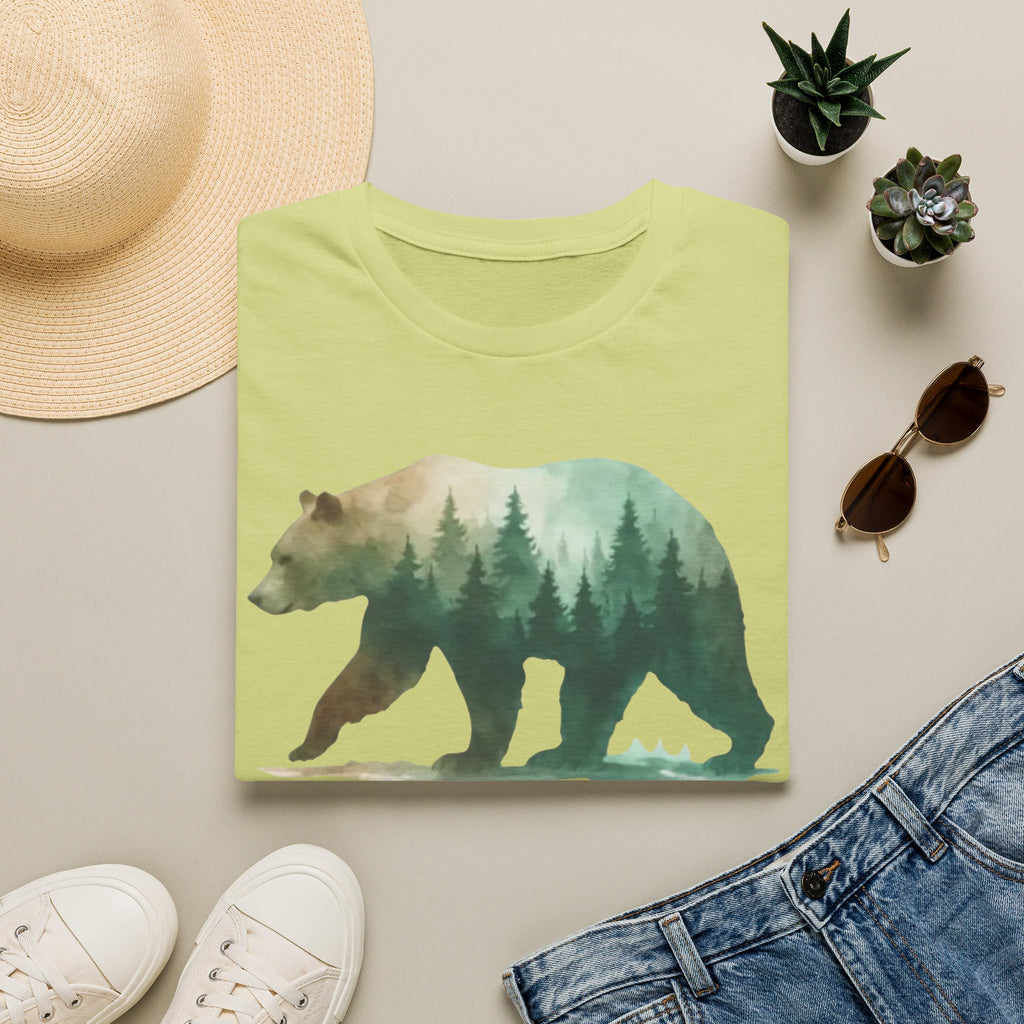 Forest Bear T-Shirt — Watercolor Woodland Bear Graphic Tee Shirt