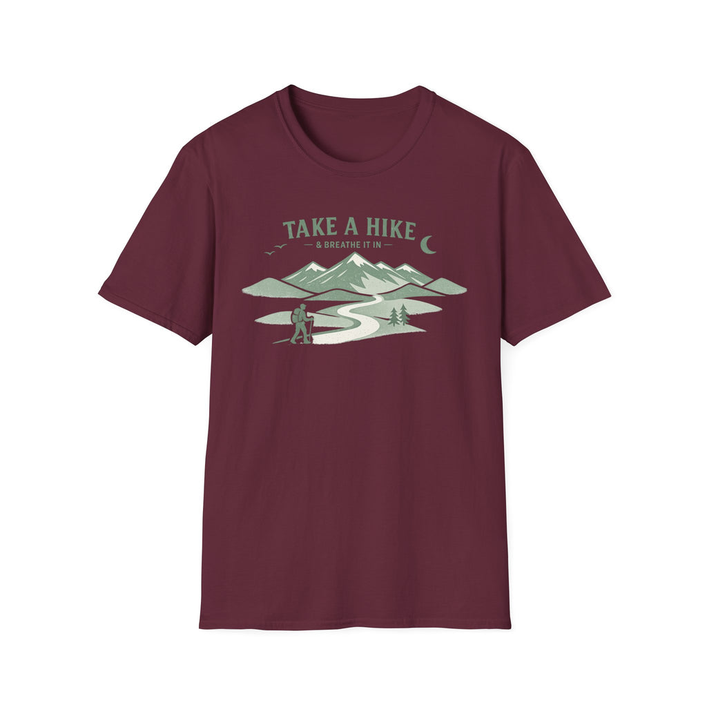 "Take A Hike & Breathe It In" Outdoor Hiking Graphic Tee
