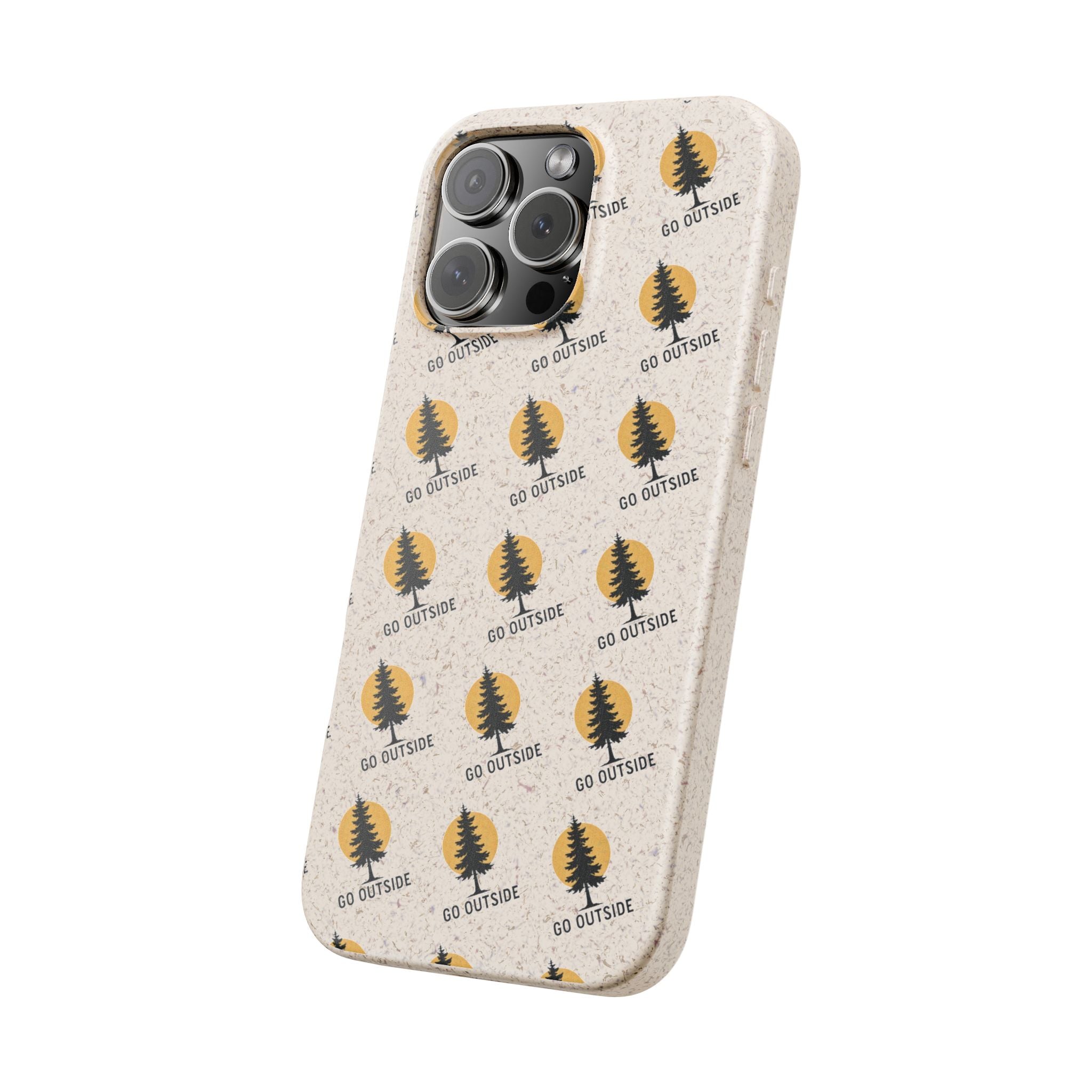 Biodegradable Phone Case — 'Go Outside' Recycled Eco-Friendly iPhone Cover