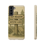 Biodegradable Phone Case — 'Nap Meadow' Mystic Lake Camping Design