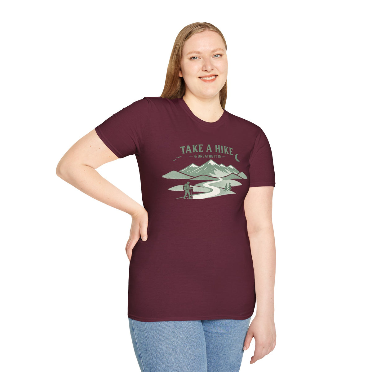 "Take A Hike & Breathe It In" Outdoor Hiking Graphic Tee