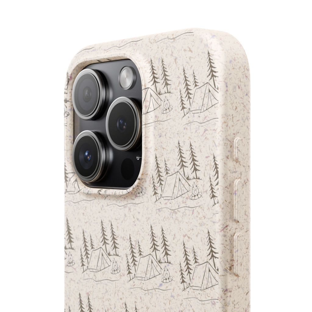 Biodegradable Phone Case — Eco-Friendly Forest Sketch Pattern