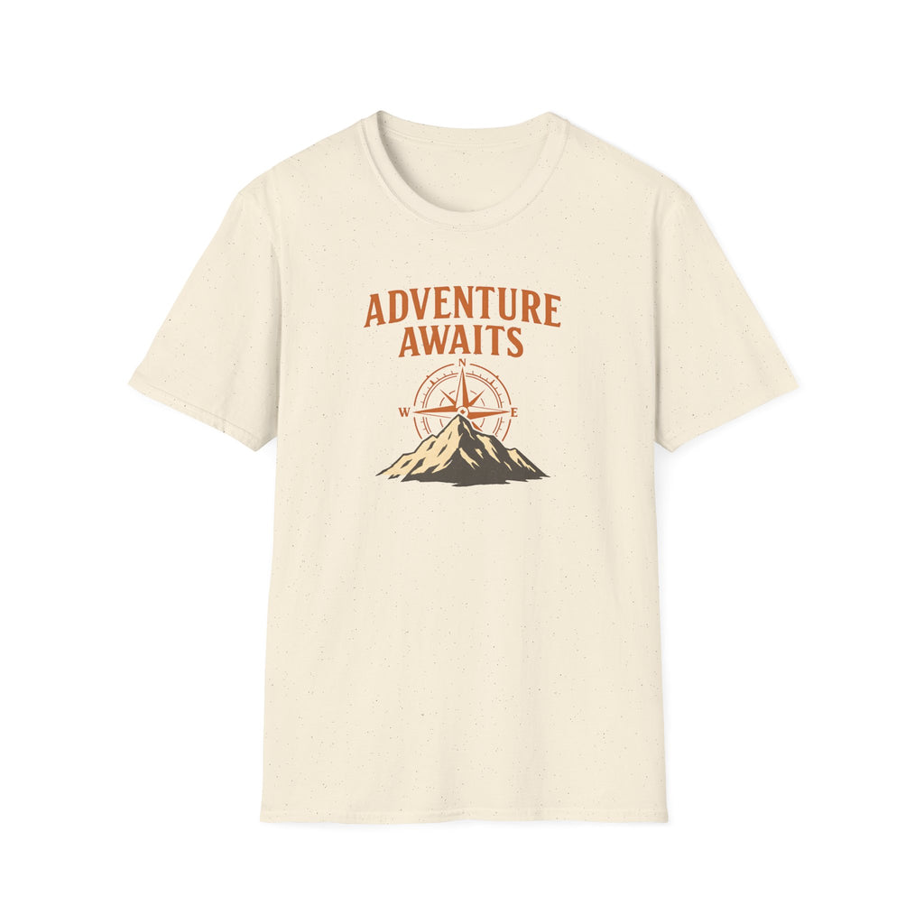"Adventure Awaits" Compass & Mountain T-Shirt