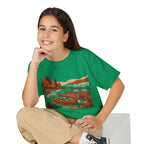 Youth T-Shirt — Autumn Lakeside Dock & Canoe Kids Tee