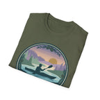 Kayak Sunset T‑Shirt — "Drift Into The Quiet Places" Outdoor Relaxation Tee