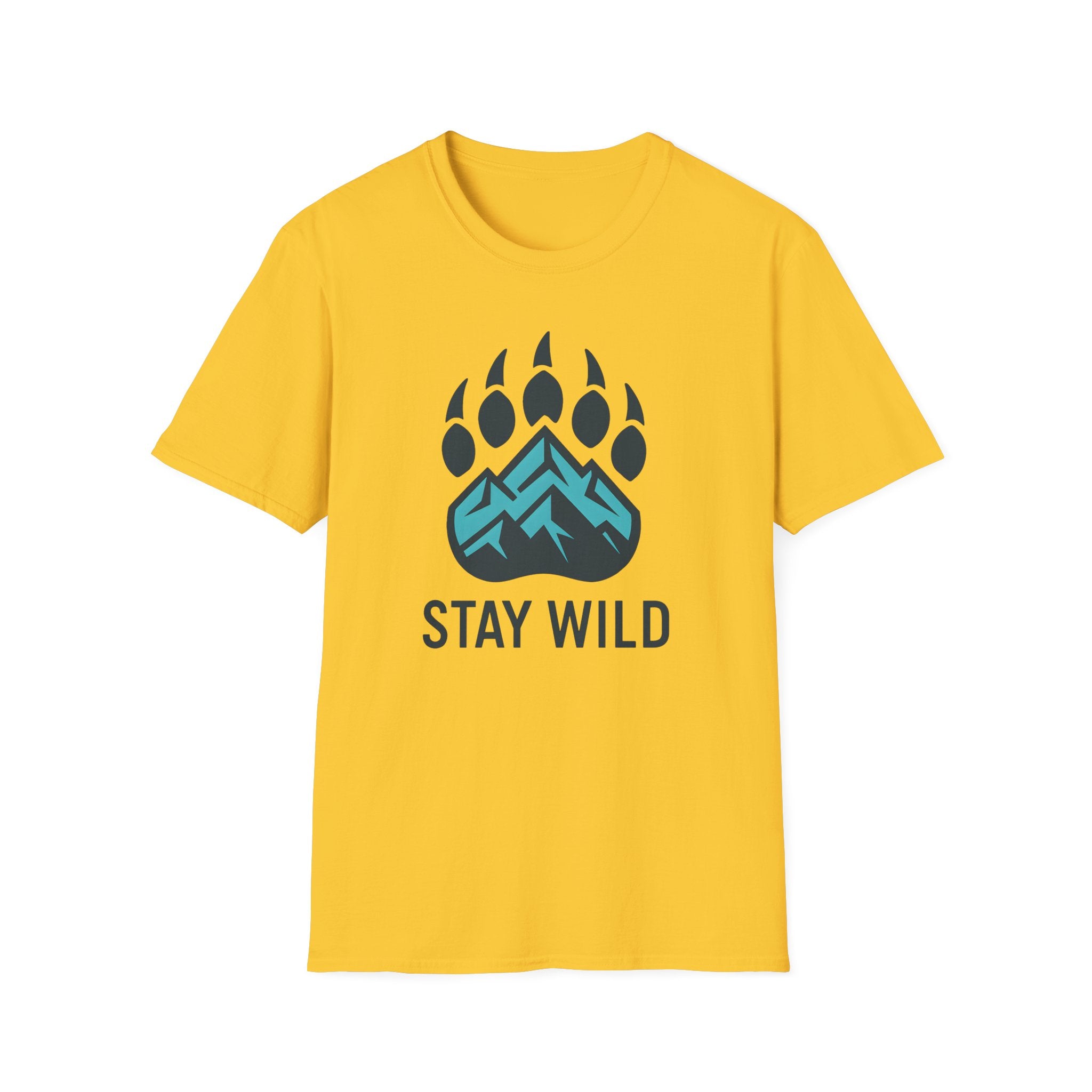 "Stay Wild" Bear Footprint Mountain Emblem T-Shirt