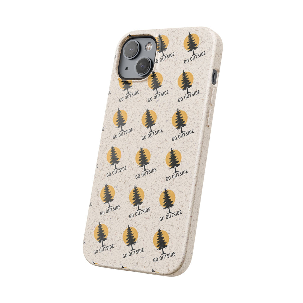 Biodegradable Phone Case — 'Go Outside' Recycled Eco-Friendly iPhone Cover
