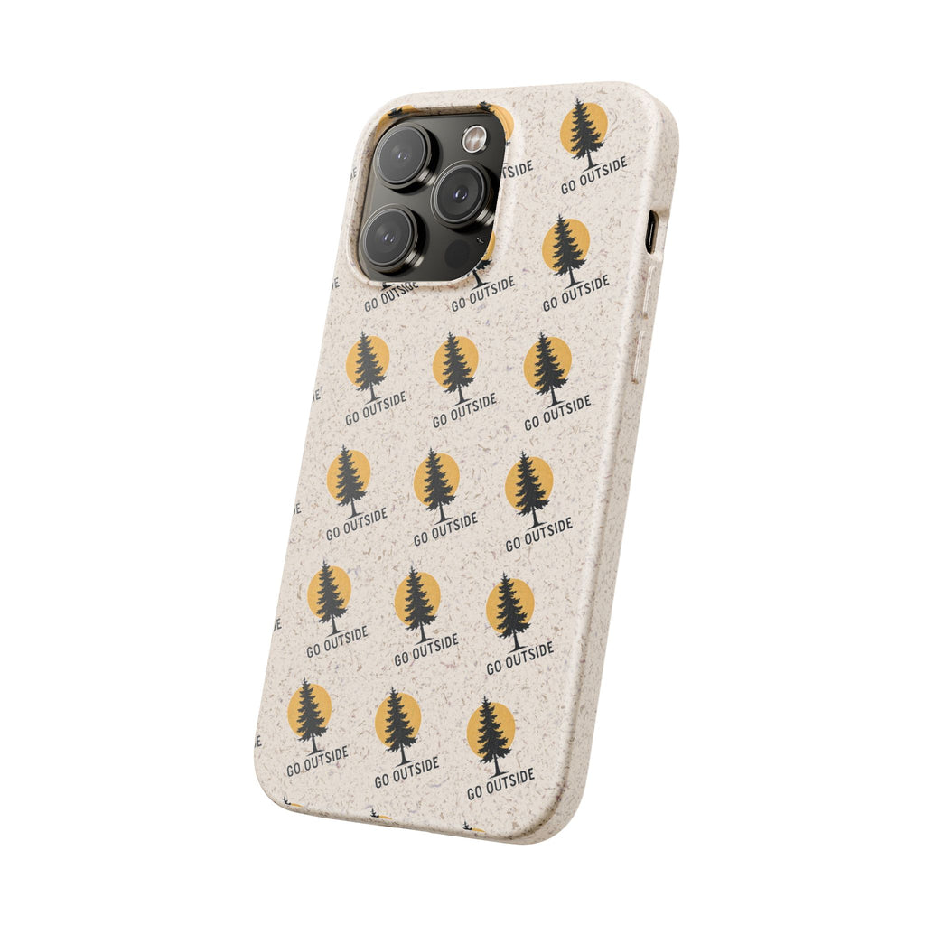 Biodegradable Phone Case — 'Go Outside' Recycled Eco-Friendly iPhone Cover