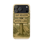 Biodegradable Phone Case — 'Nap Meadow' Mystic Lake Camping Design
