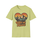 "Wild at Heart" Mountain Heart Retro Sunset Nature Tee Shirt