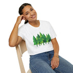 Forest Graphic T-Shirt — Minimal Green Pine Trees Tee