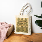 Tote Bag — Rustic ‘Nap Meadow / Mystic Lake’ Camping Sign Canvas Tote