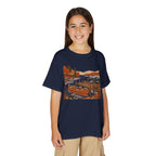 Youth T-Shirt — Autumn Lakeside Dock & Canoe Kids Tee