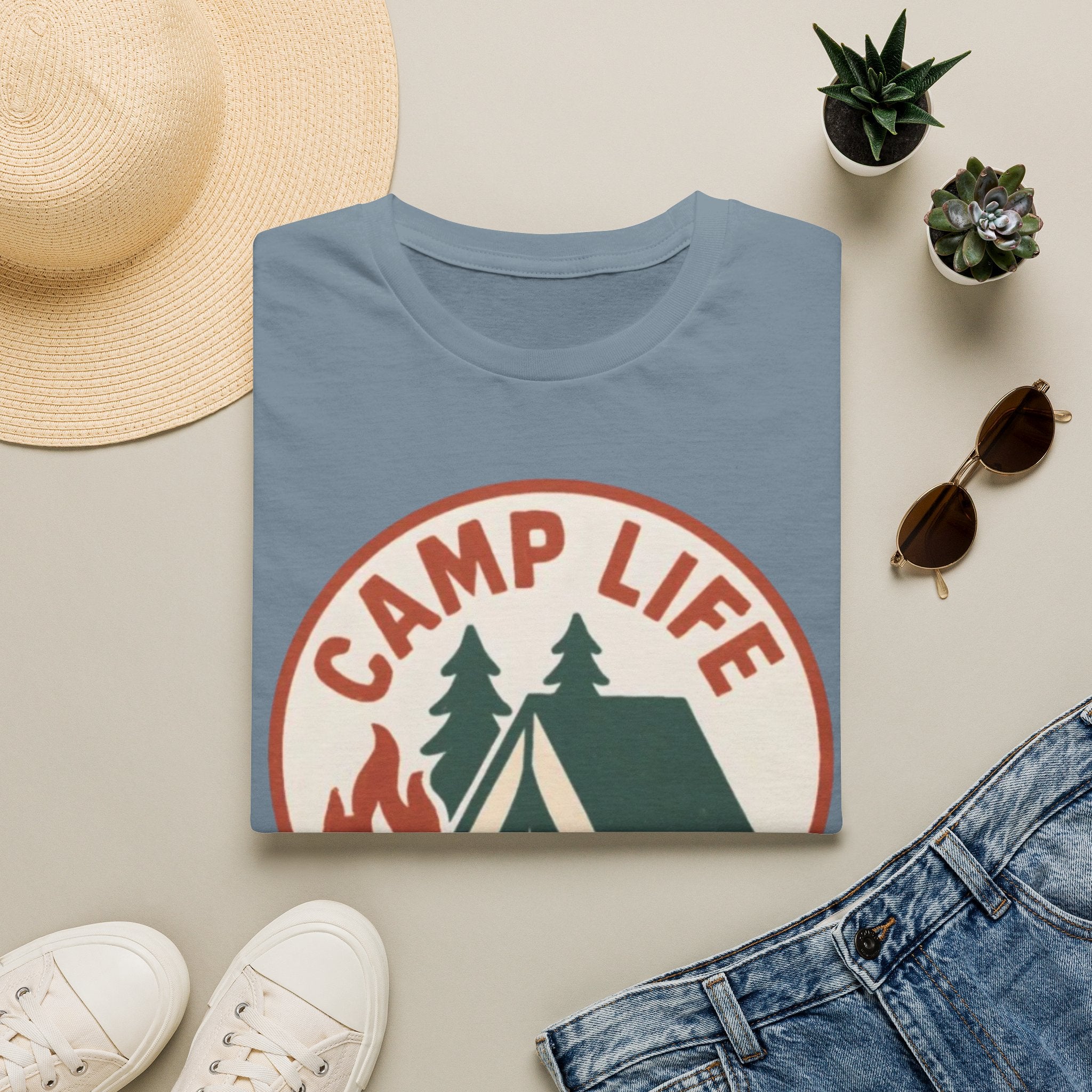 Camp Life T-Shirt — Tent & Campfire Outdoor Tee