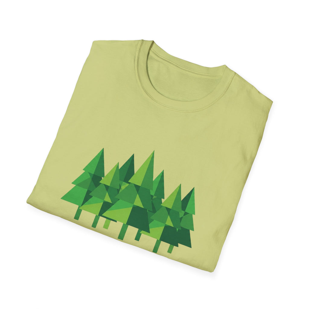 Forest Graphic T-Shirt — Minimal Green Pine Trees Tee