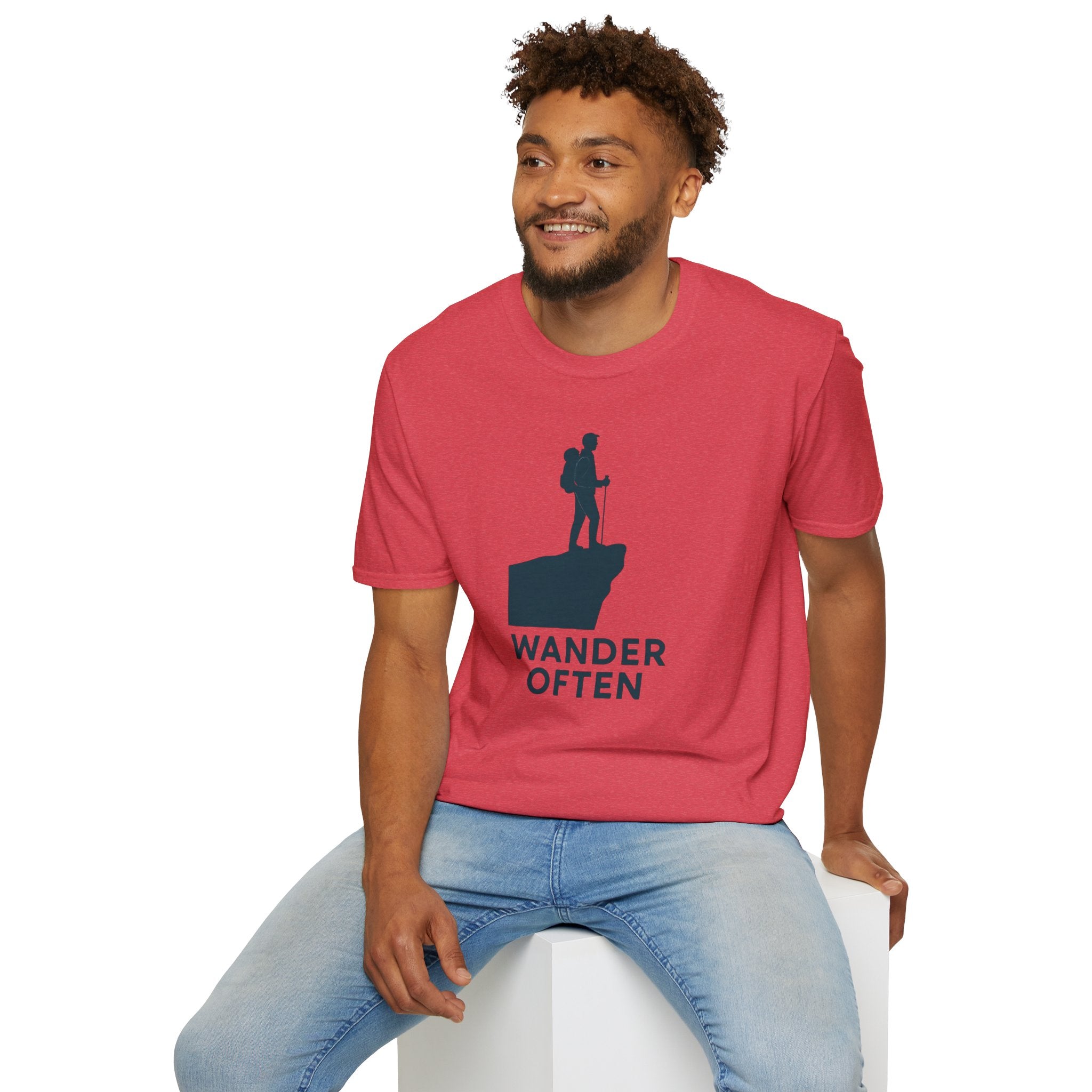 "Wander Often" Hiker on Cliff T-Shirt