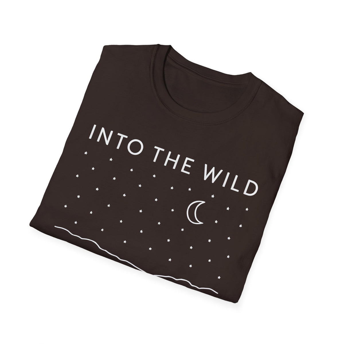 Into The Wild Canoe T-Shirt - Minimal Night Sky Lake Camping Tee