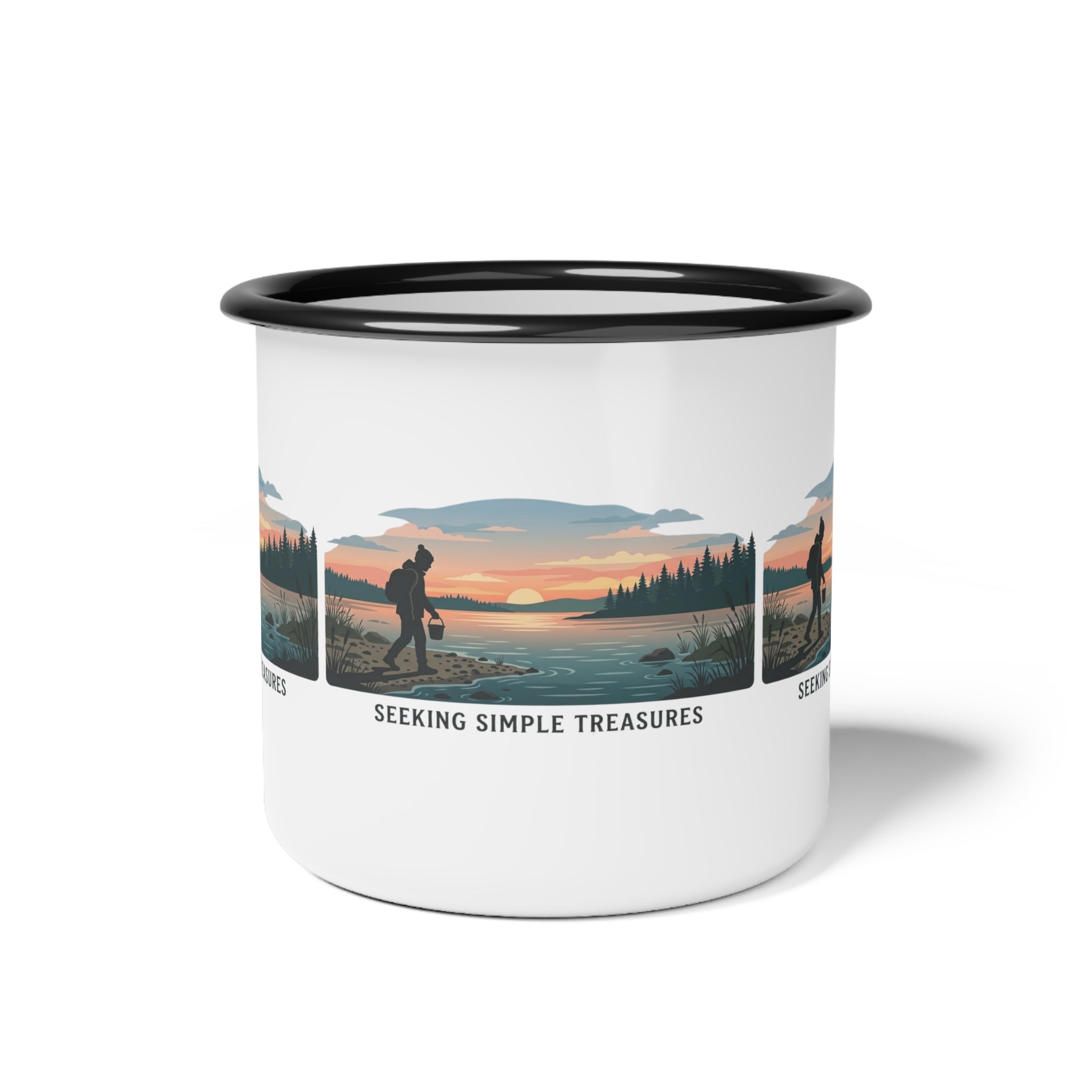 'Seeking Simple Treasures' Beachcomber Enamel Camp Cup