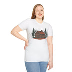 Vintage Cozy Cabin T-Shirt — Faded Pine Tree Cabin Tee