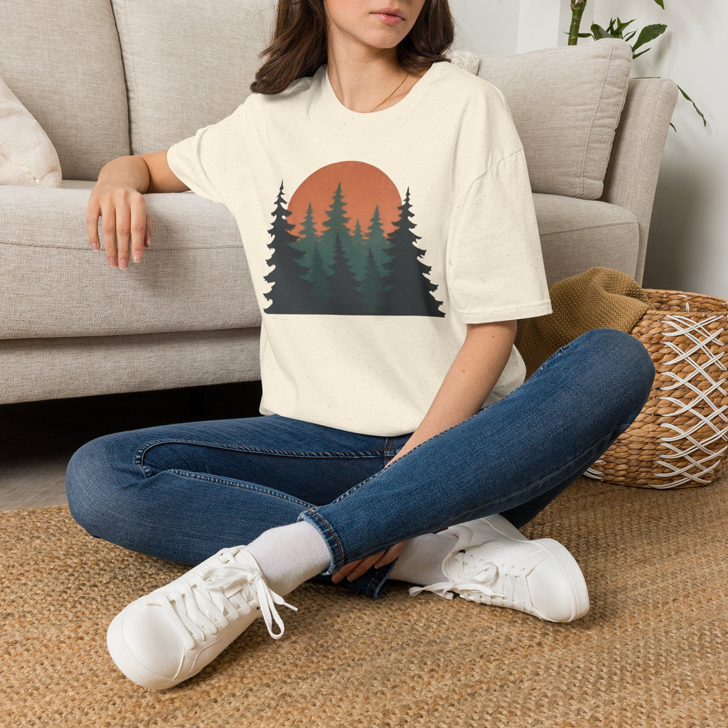 Nature Sunset T-Shirt — Vintage Pine Forest Tee