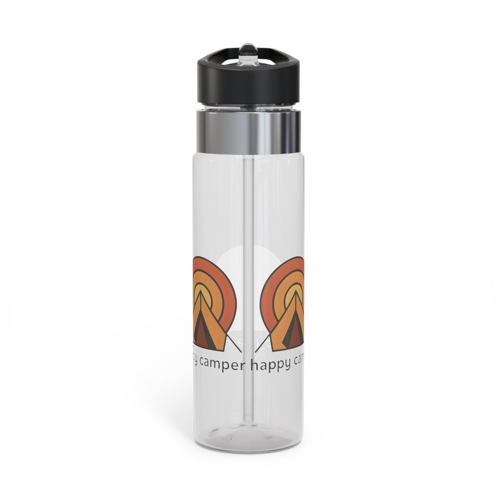 Retro Sunset Camping Water Bottle — 'Happy Camper' 20oz Tritan Sport Bottle