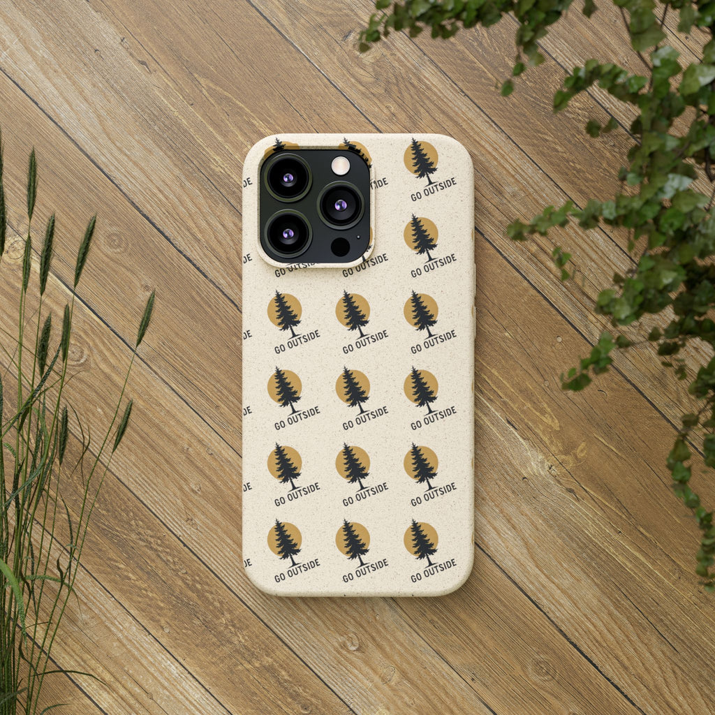 Biodegradable Phone Case — 'Go Outside' Recycled Eco-Friendly iPhone Cover
